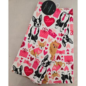 Cynthia Rowley Dish Towels Set of 2 Love Dog Clothes Cute Chritmas Gift NWT